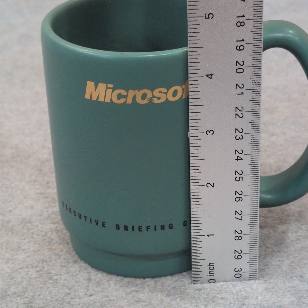 Vintage Microsoft Executive Briefing Center Coffee Mug Teal Made in USA Ceramic - Picture 2 of 5